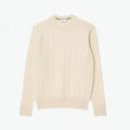 Zopfmuster Pullover Aus Gekämmter Wolle Mit Rundhalsausschnitt