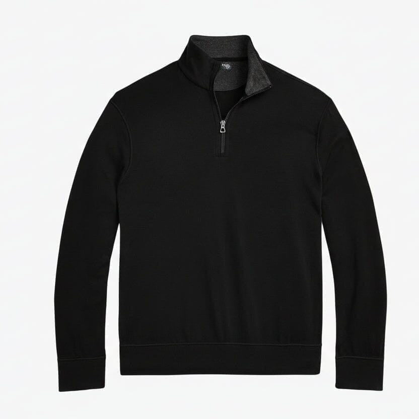 Luxus Jersey Troyer-Pullover Mit Viertel-Reißverschluss