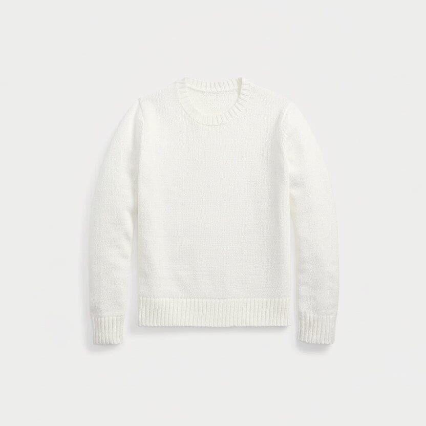 Polo Bear Pullover Mit Rundhalsausschnitt Aus Leinen-Baumwoll-Mix