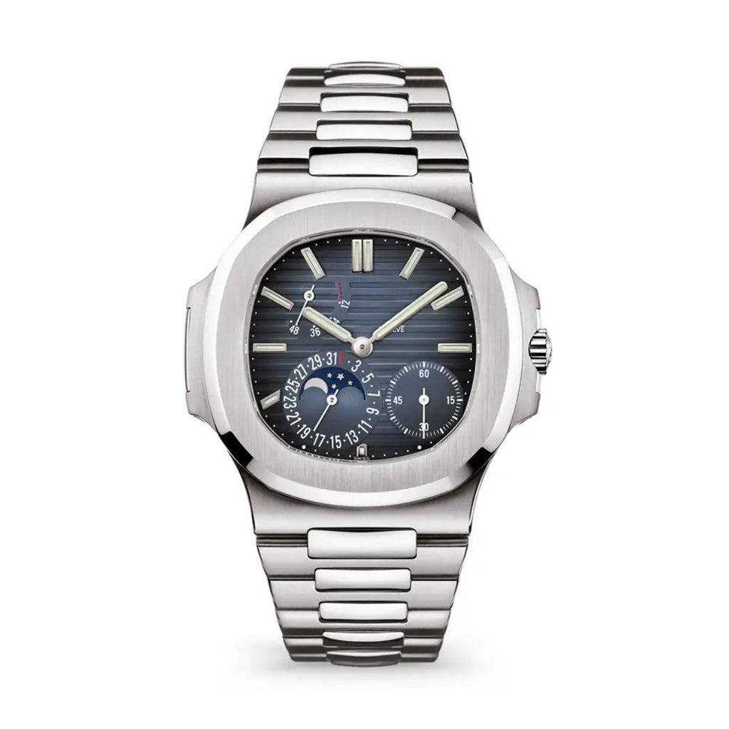 Nautilus Stahl Blaues Zifferblatt Mondphase 5712/1A-001