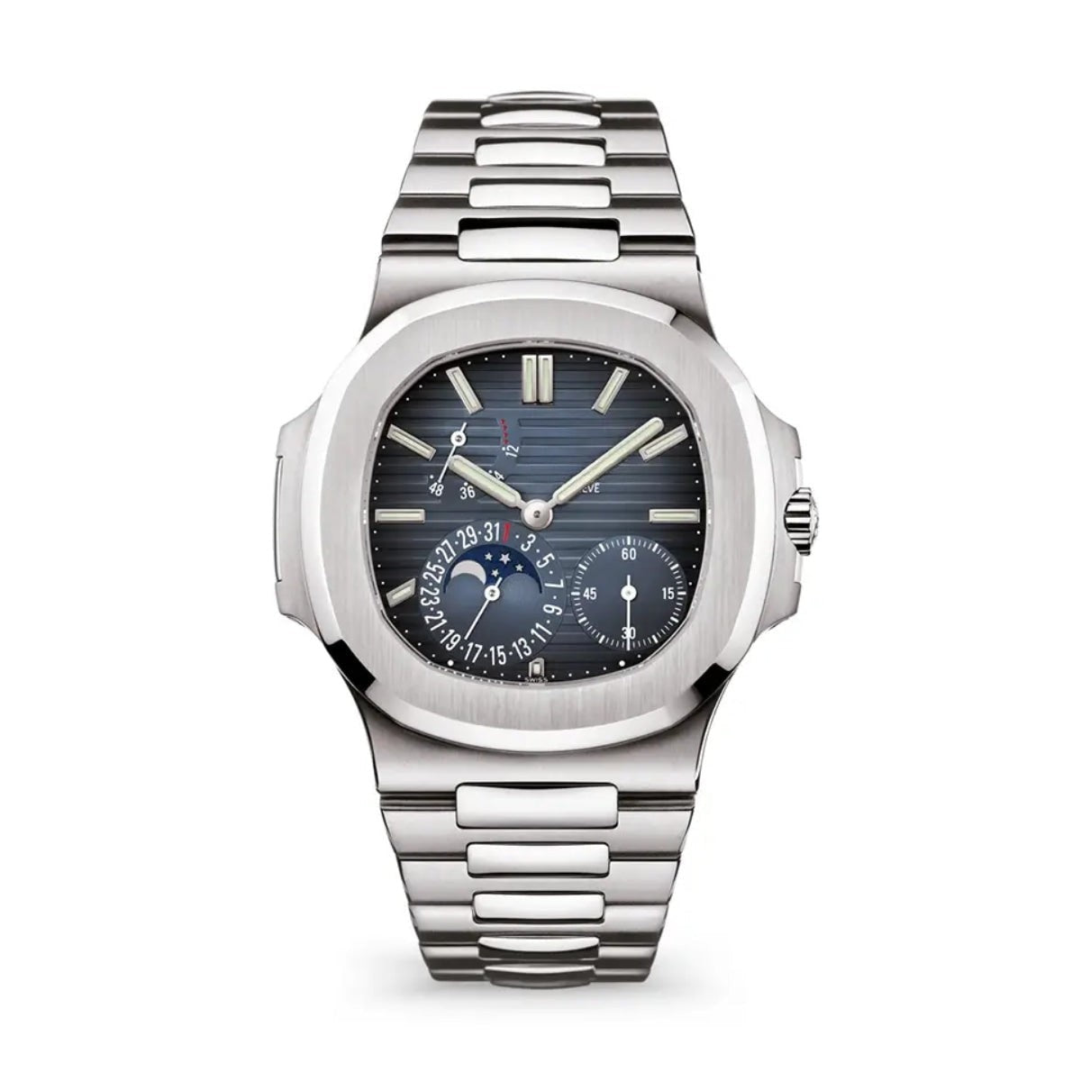 Nautilus Stahl Blaues Zifferblatt Mondphase 5712/1A-001