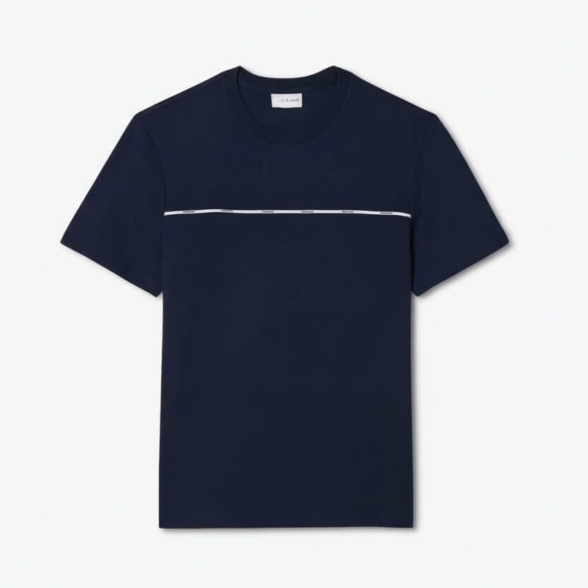 Herren T-SHIRT Aus Baumwoll-Jersey Mit Kontrastbesatz