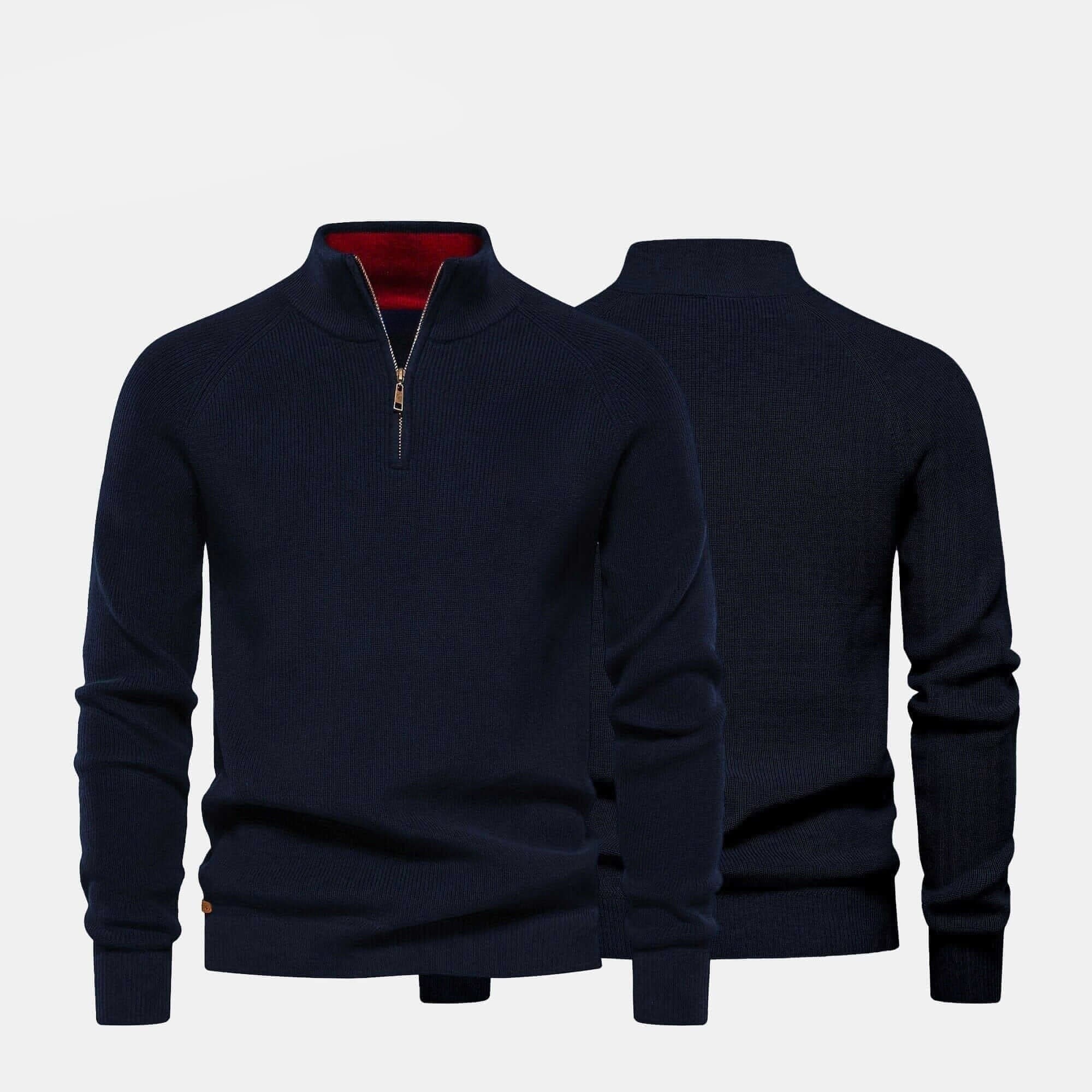 Gerippter Zip-Pullover Premium