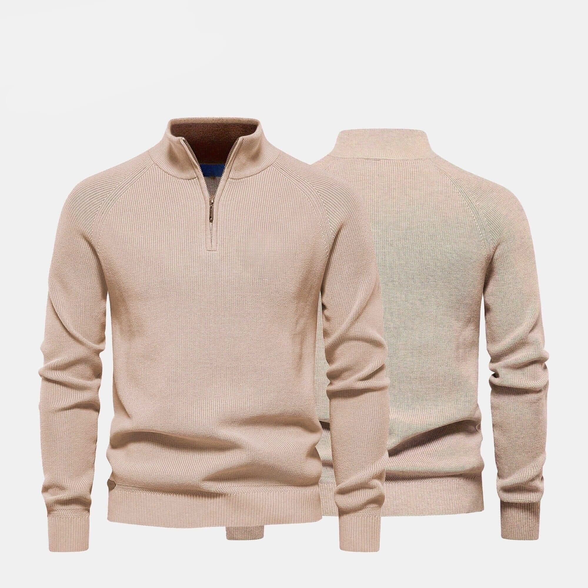Gerippter Zip-Pullover Premium