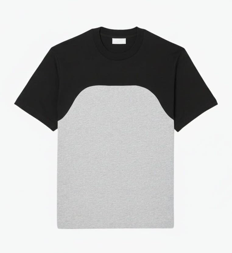 Baumwoll-Jersey T-SHIRT Mit Colour-Block Design