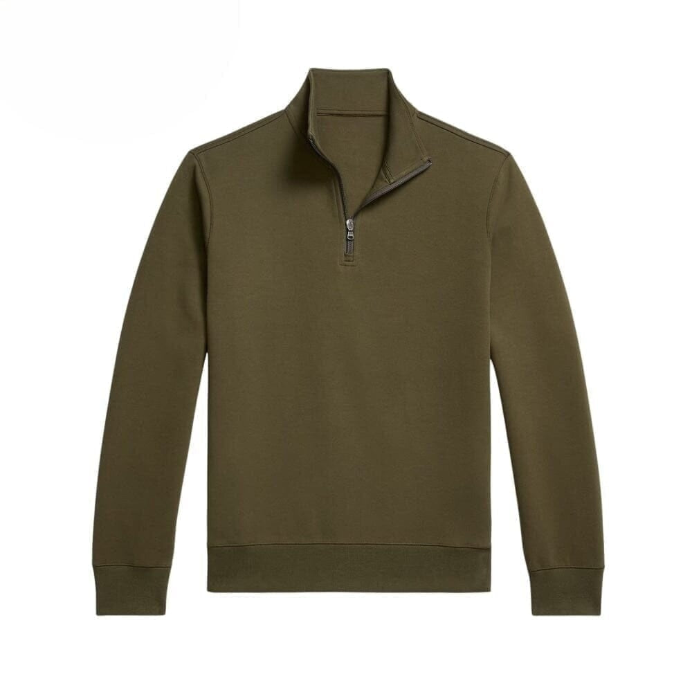 Doppelstrick Stehkragen Pullover Mit Viertelreißverschluss