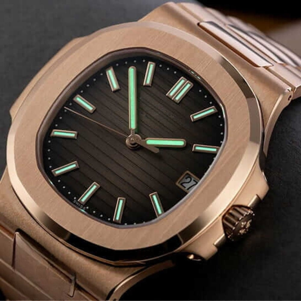 Nautilus Chronograph 5980/1R-001 Roségold Schwarzes Zifferblatt