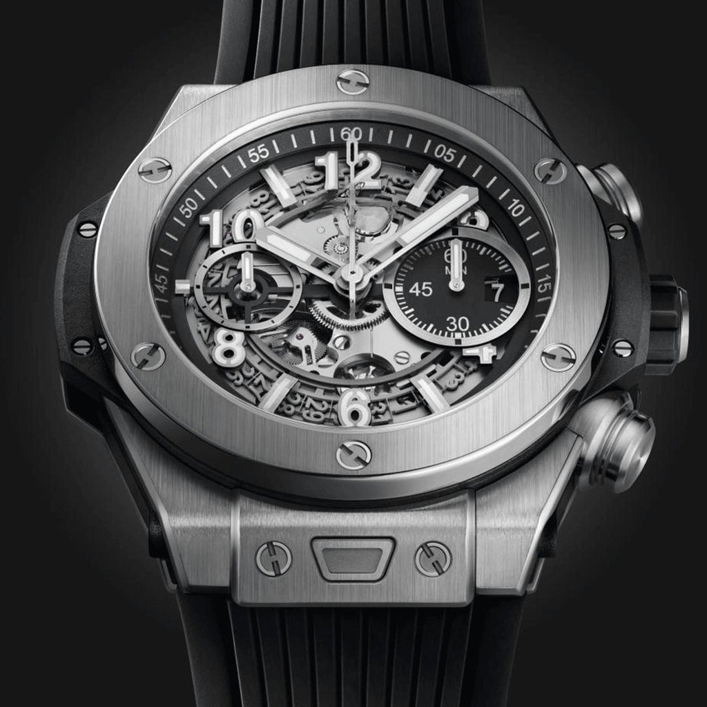 Unico Silber Schwarz 44mm Herrenchronograph