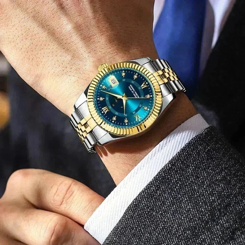 Goldenstar 40mm Herrenarmbanduhr - Wasserdicht - Edelstahl