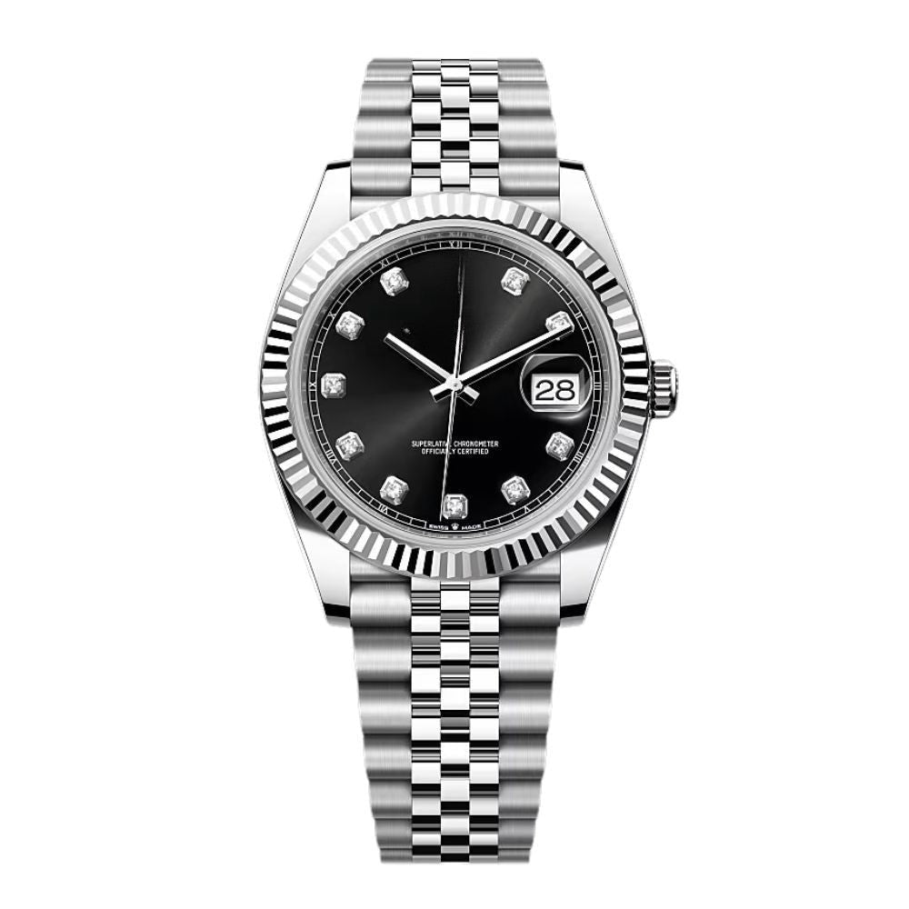 Datejust Diamant Schwarzes Zifferblatt Jubilee 41mm