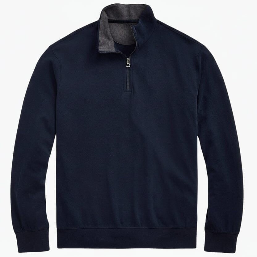 Luxus Jersey Troyer-Pullover Mit Viertel-Reißverschluss