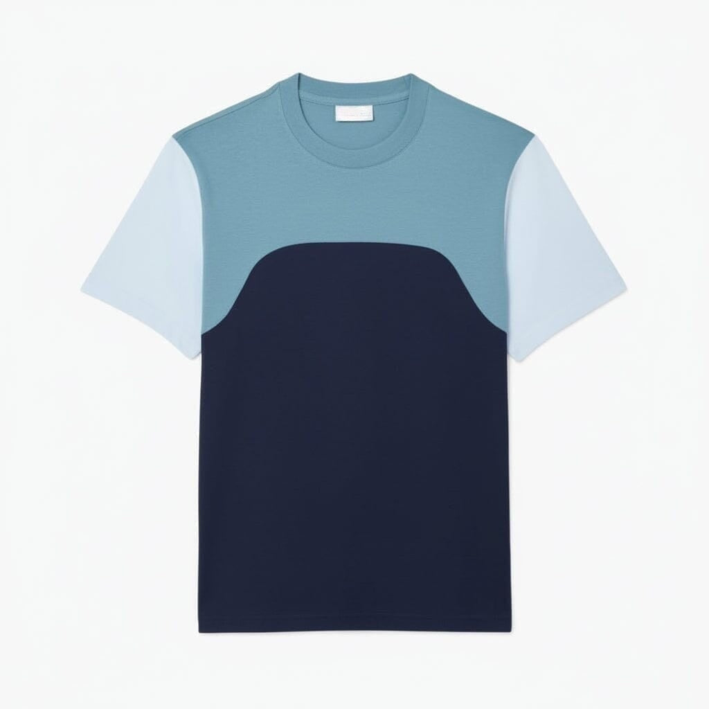 Baumwoll-Jersey T-SHIRT Mit Colour-Block Design