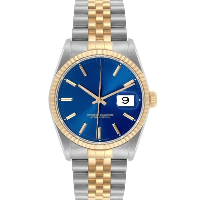 Datejust 16233 - Gold & Stahl Mit Blauem Zifferblatt 36mm