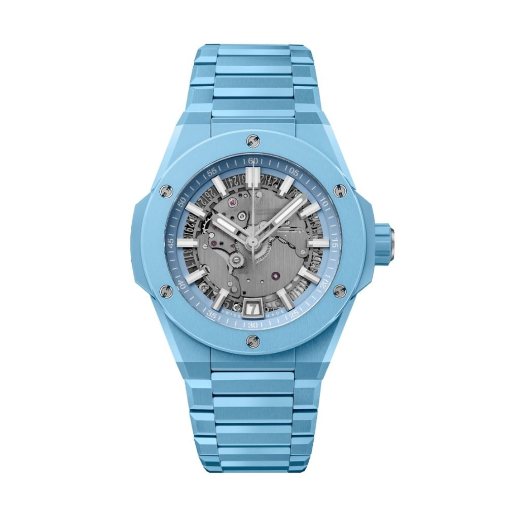 Integrated Time Only, Himmelblaue Keramik, 42 Mm
