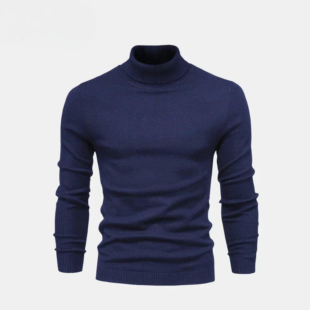Rollkragen Zopfmuster Woll-Strickpullover
