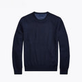 Mesh-Strick Baumwoll-Pullover Mit Rundhalsausschnitt