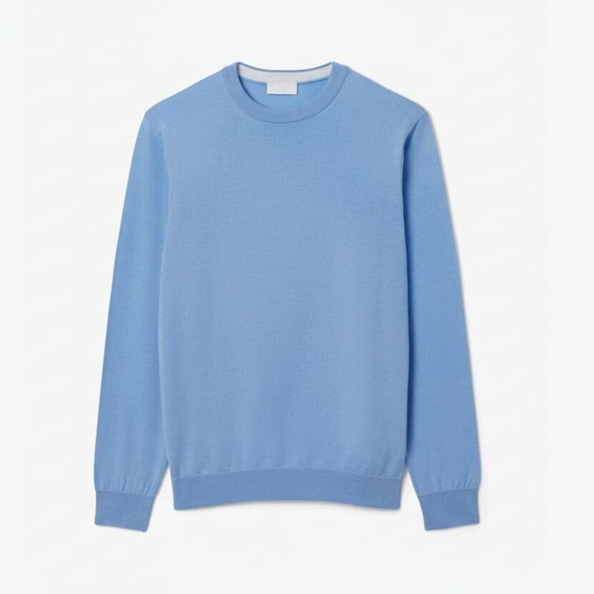 Merinowolle Pullover Mit Rundhalsausschnitt