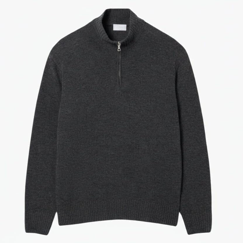 Pullover Aus Gekämmter Wolle Mit Reißverschluss Und Hohem Kragen