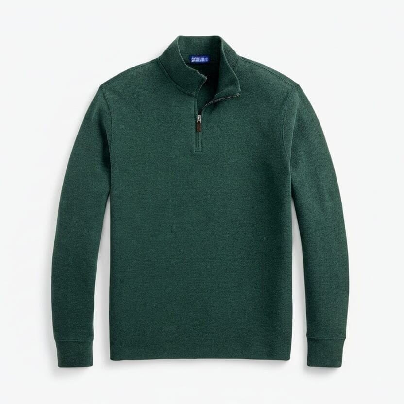 Estate-Rib Pullover Mit Viertel-Reißverschluss