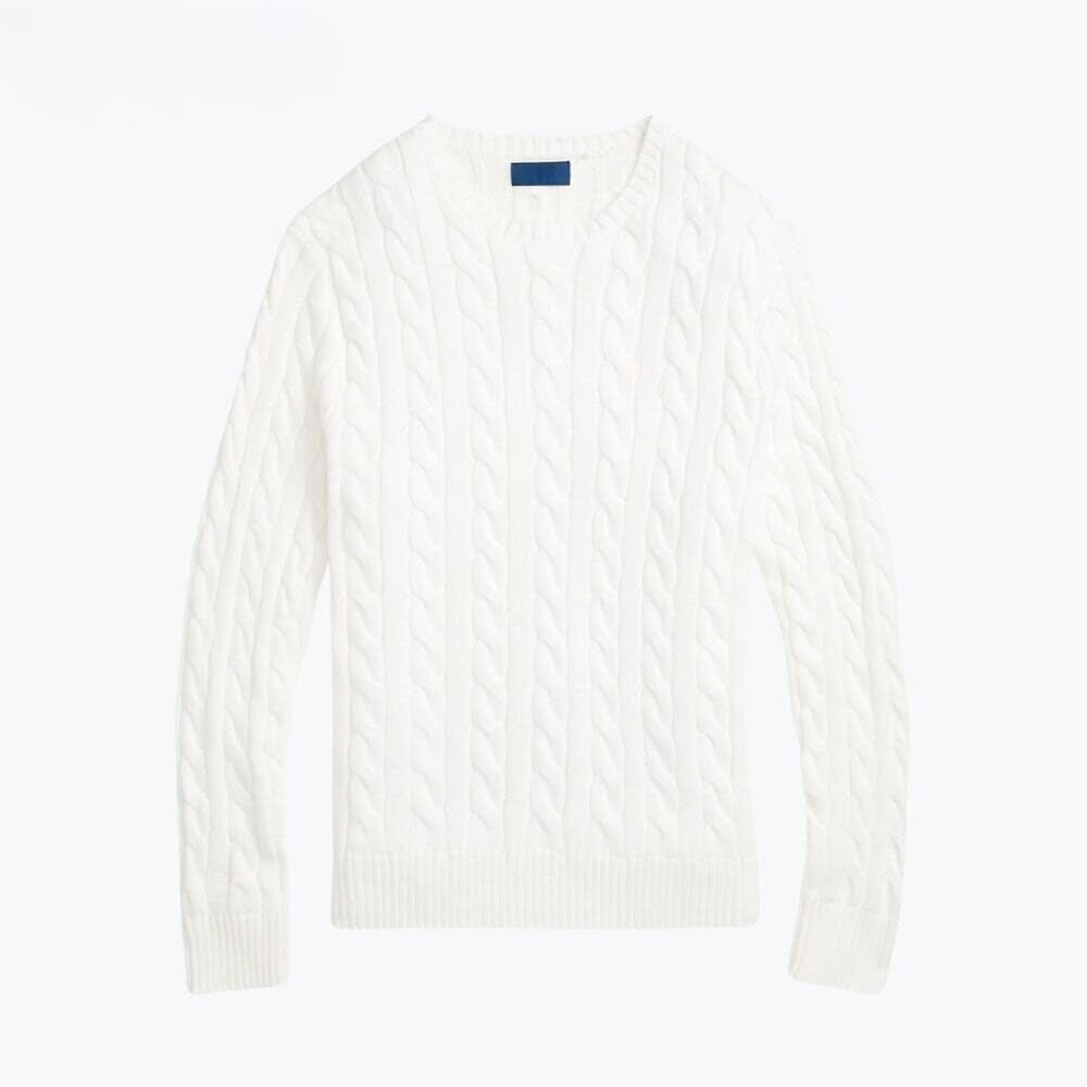 Baumwoll-Pullover Mit Zopfmuster
