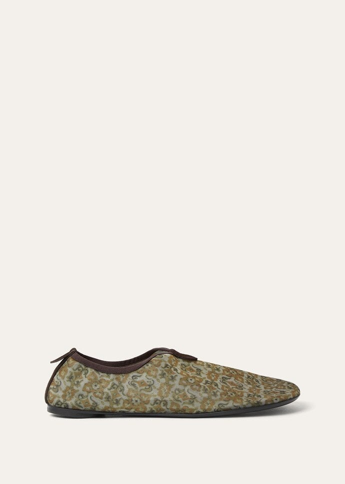 Flacher Slipper Floaty - Light Olive/burnt Orange