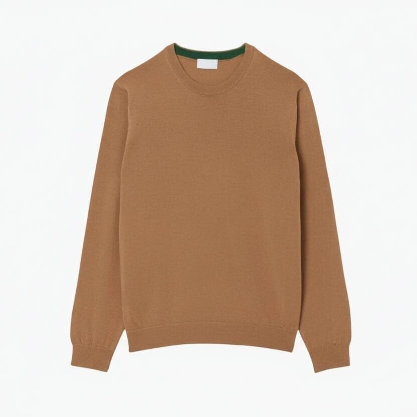 Merinowolle Pullover Mit Rundhalsausschnitt