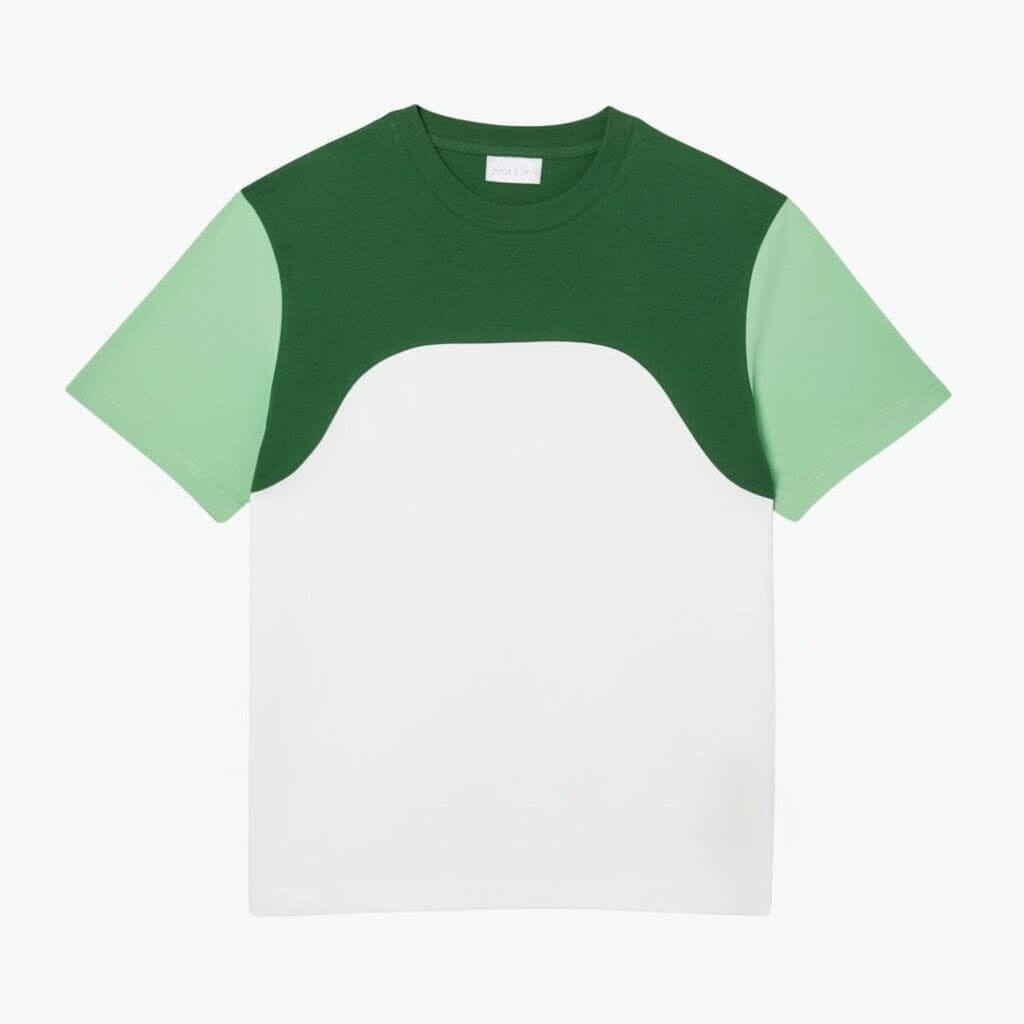 Baumwoll-Jersey T-SHIRT Mit Colour-Block Design