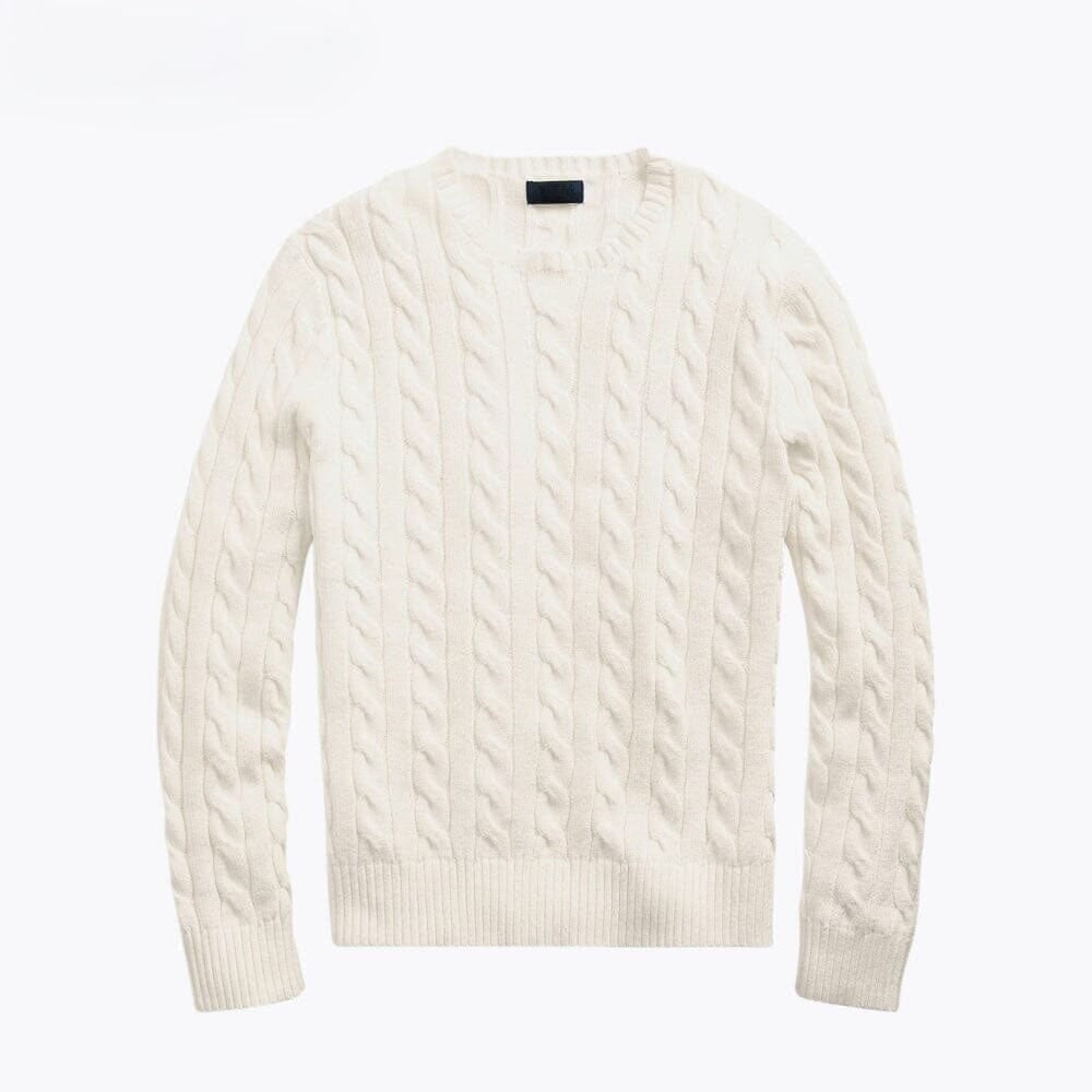 Baumwoll-Pullover Mit Zopfmuster
