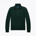Kaschmir-Pullover Mit Zopfmuster Und Reißverschluss
