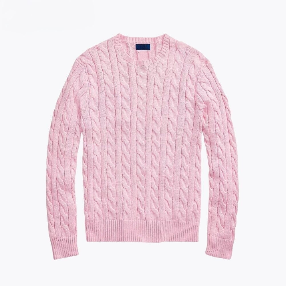 Baumwoll-Pullover Mit Zopfmuster
