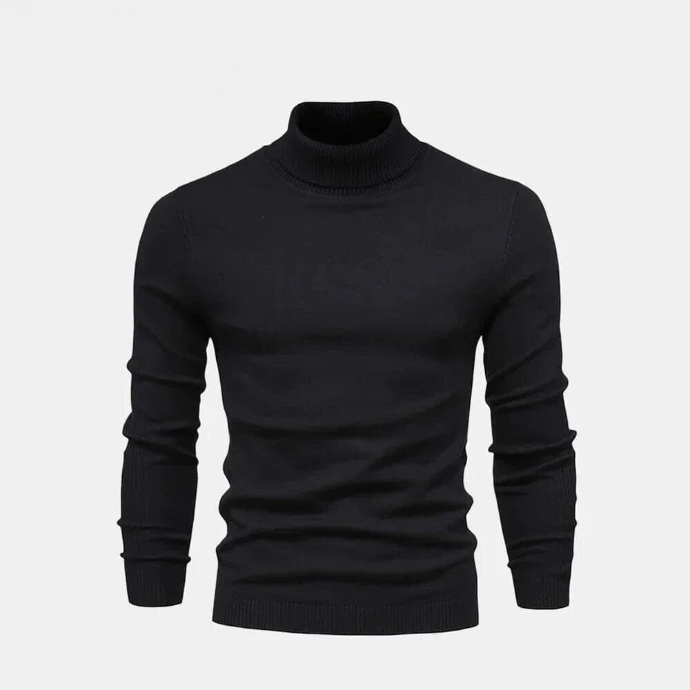 Rollkragen Zopfmuster Woll-Strickpullover