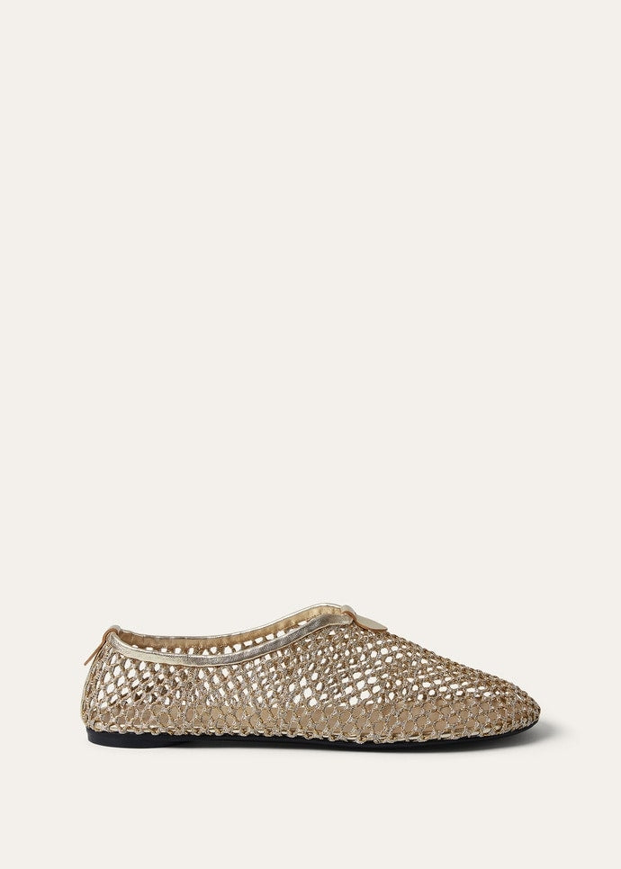 Flacher Slipper Floaty - Rocher Gold/silver Dust