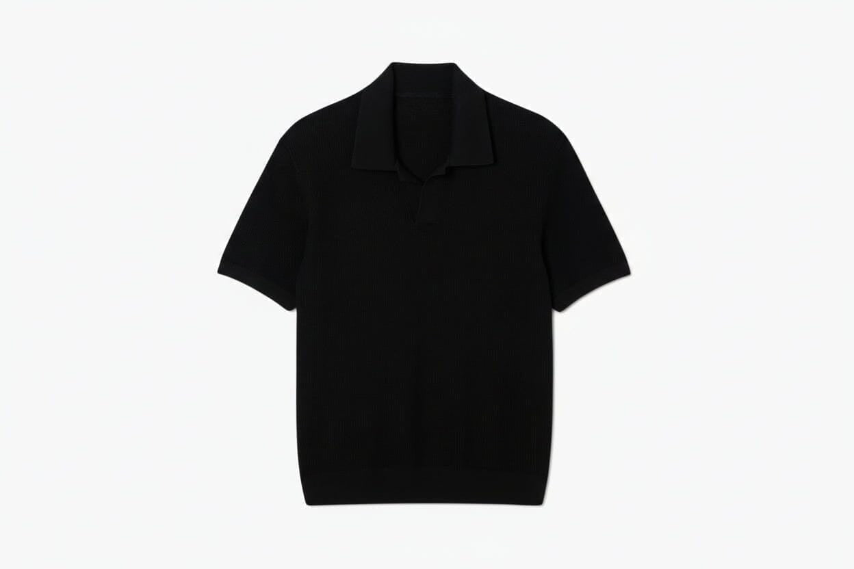 Baumwoll-Mix Pullover Mit Offenem Polokragen