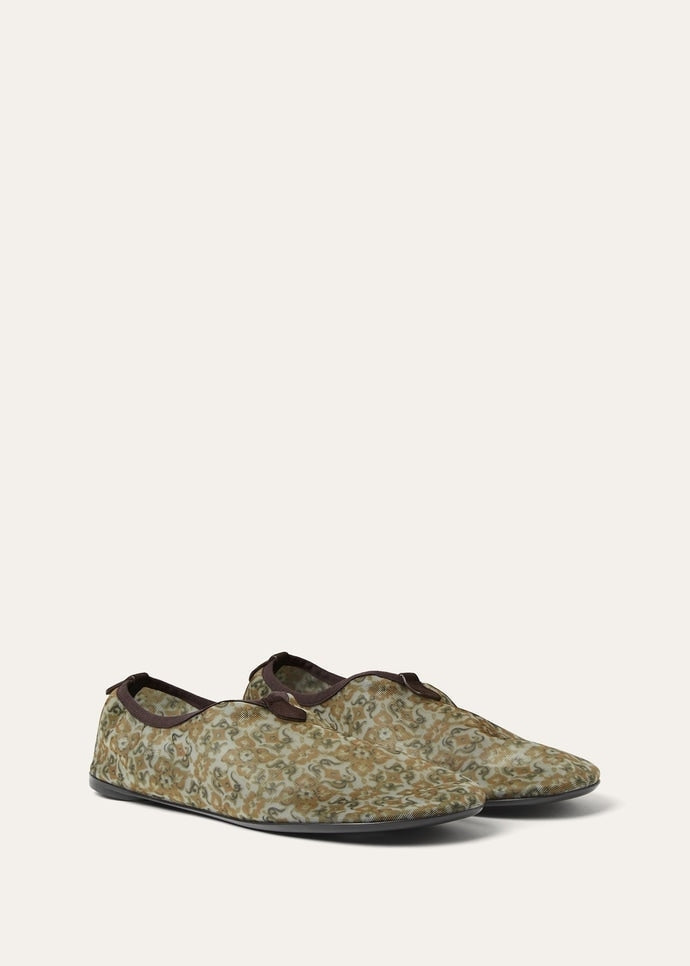 Flacher Slipper Floaty Damen - Light Olive/burnt Orange